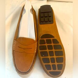 Ralph Lauren Lapis Brown Suede Leather Camila Loafer Driving Moccasin